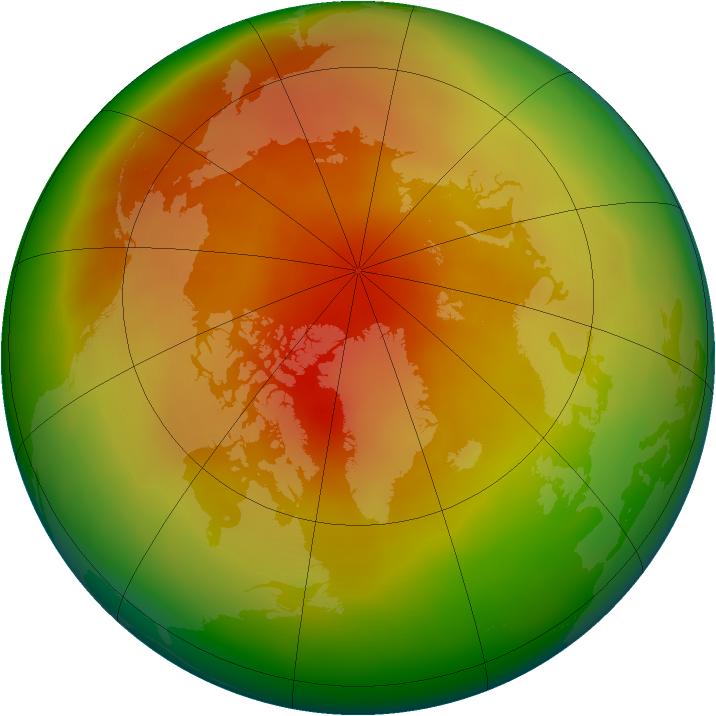 Arctic ozone map for April 2015